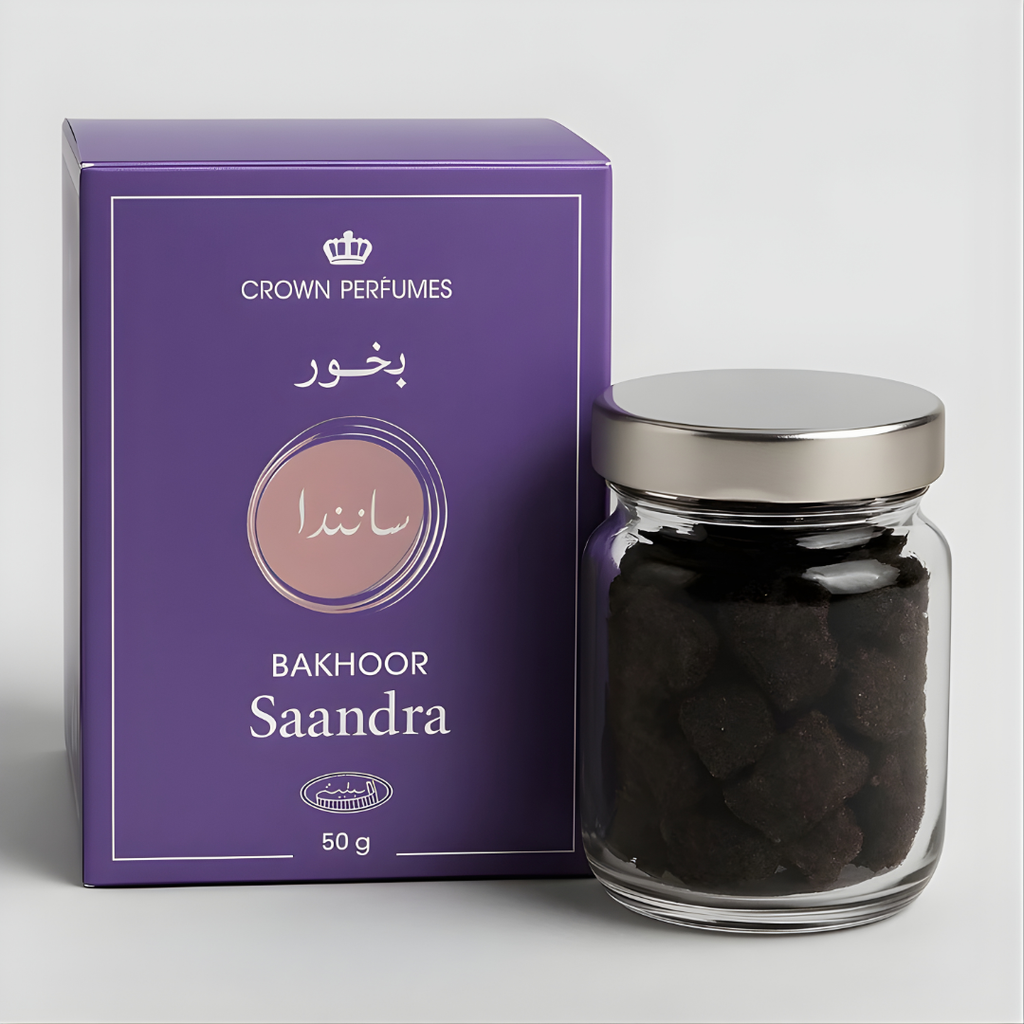 
Encens Bakhoor Sandra 50g – Oud Boisé & Floral Élégant
